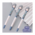 Hot  Kawaii Doll Gel Pen 3pcs/lot 0.5mm  Black Pens Endearing  Colorful Pens